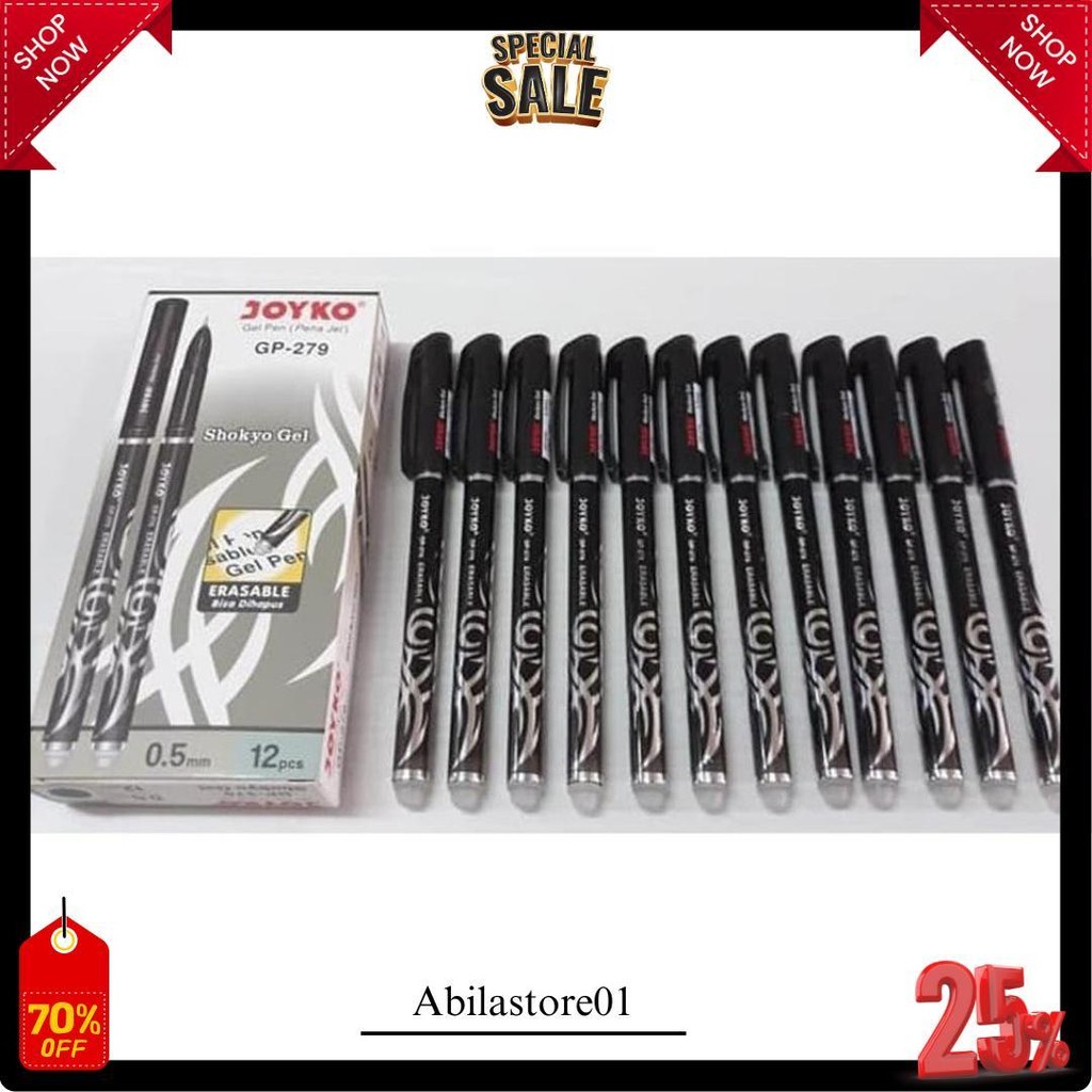 

Joyko Erasable Gel Pen Gp-279 (12 Pcs) Original Produk