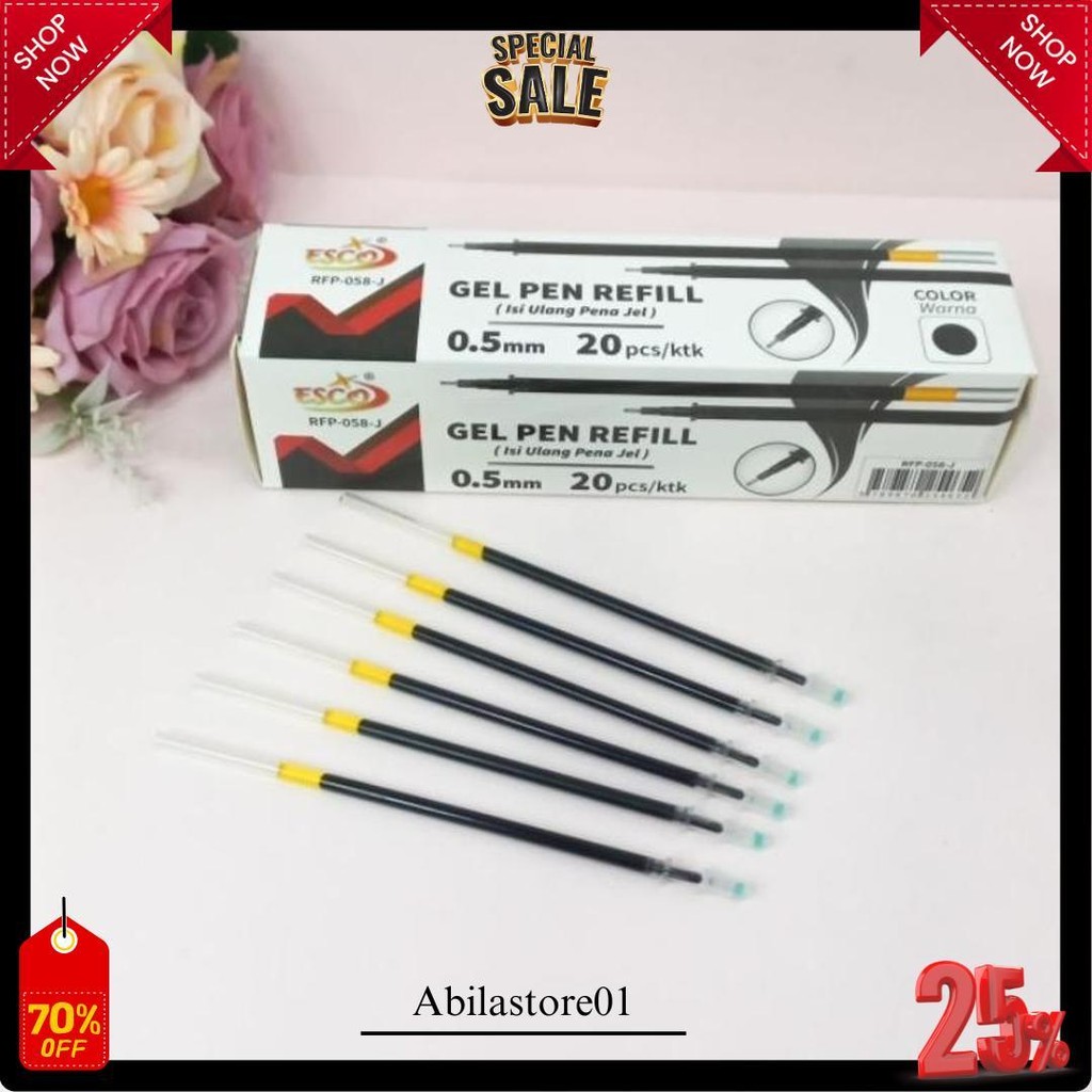 

Refill Gel Pen Esco 0,5Cm (20Pc) Terlaris