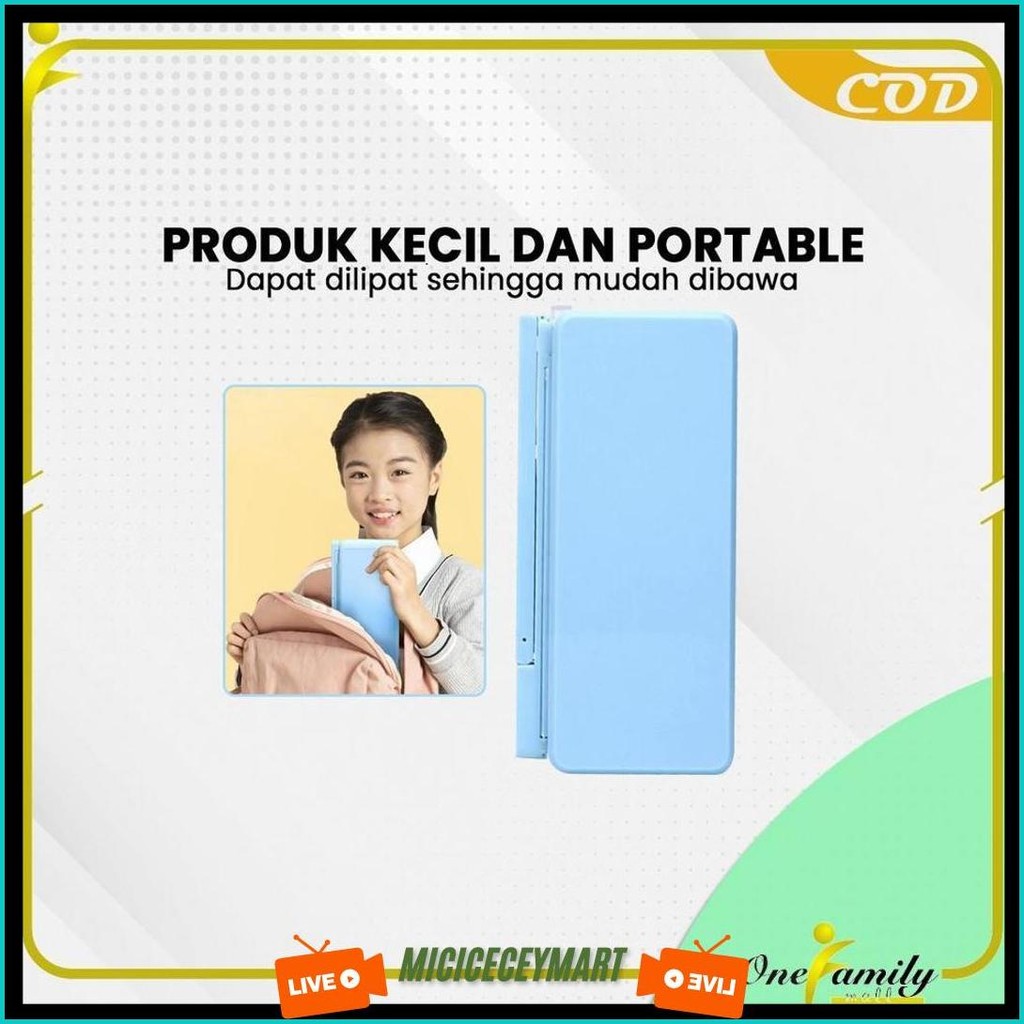 

One-A73 Tempat Pensil 2In1 Multifungsi Dengan Tatakan Buku Dan Papan Tulis Praktis / Kotak Pensil Lipat Tempat Penyimpanan Alat Tulis Anak Sekolah / Pencil Case Book Holder Import Gratis Ongkir