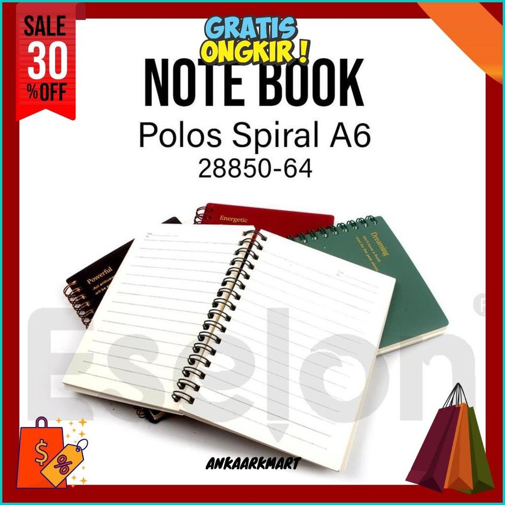 

New! Diary Spiral A6 Polos Office 28850-64 / Notebook A6 80Lbr Termurah Banget