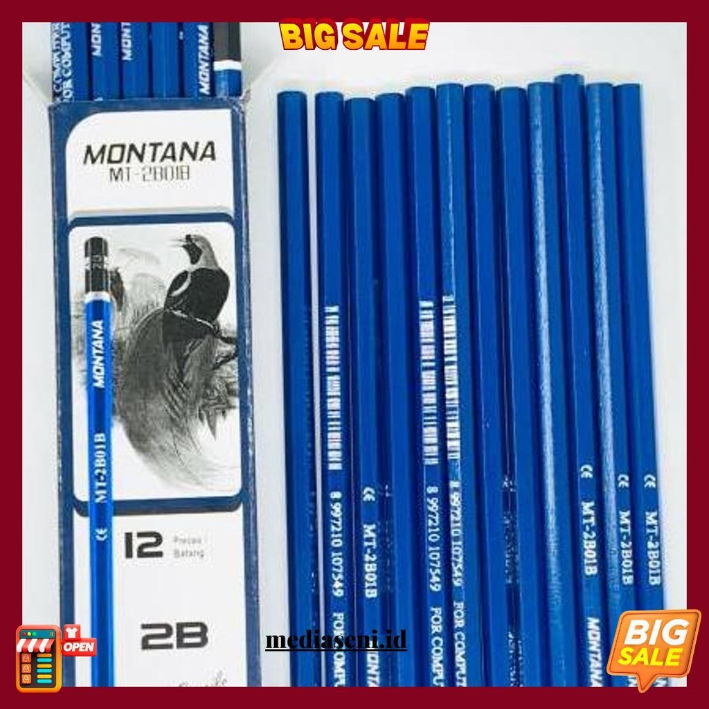 

(1 Pack) Jual Pensil Murah Lusin 2B Pensil Montana Mt-2B01B Gratis Ongkir