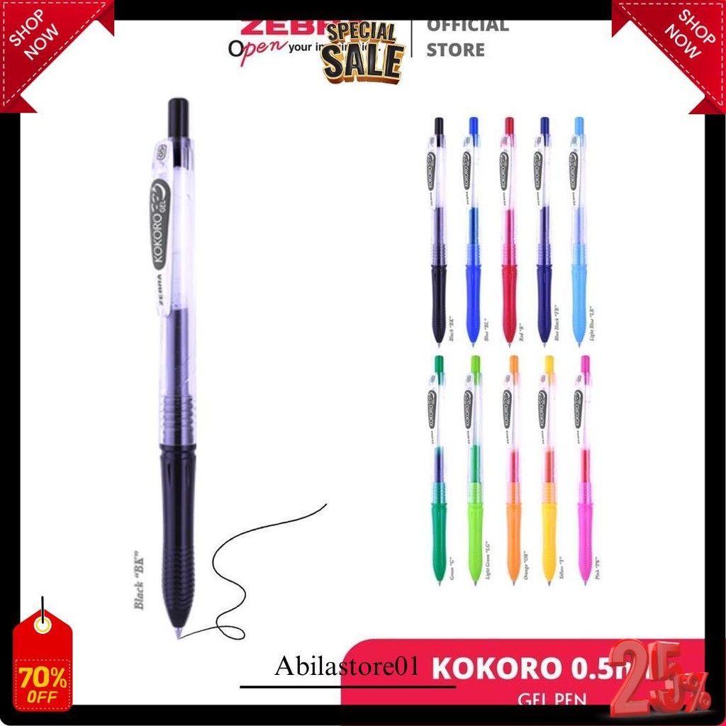 

Ballpoint / Pulpen Zebra Kokoro Gel Pen 0.5 Termurah Banget