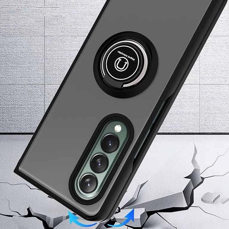 Cuci Gudang JAZ DOVE CASE + RING SAMSUNG GALAXY Z FOLD 4 FOLD 3 5G SOFT CASE MATTE + RING HOLDER MAG