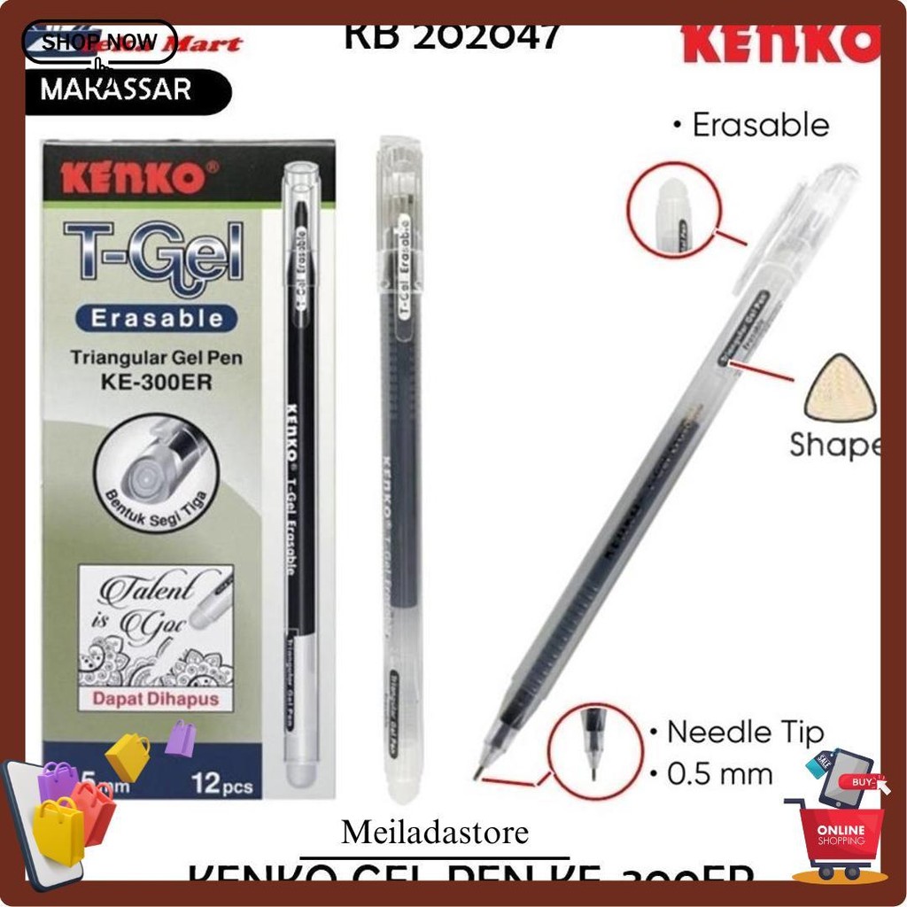 

[Box/12Pcs] Kenko Gel Pen Hapus Ke-303Er Cod