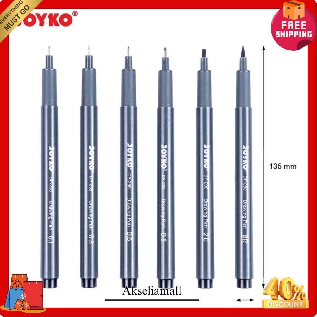 

Drawing Pen Pena Gambar Joyko Dp-298S 1 Set 6 Pcs Gratis Ongkir