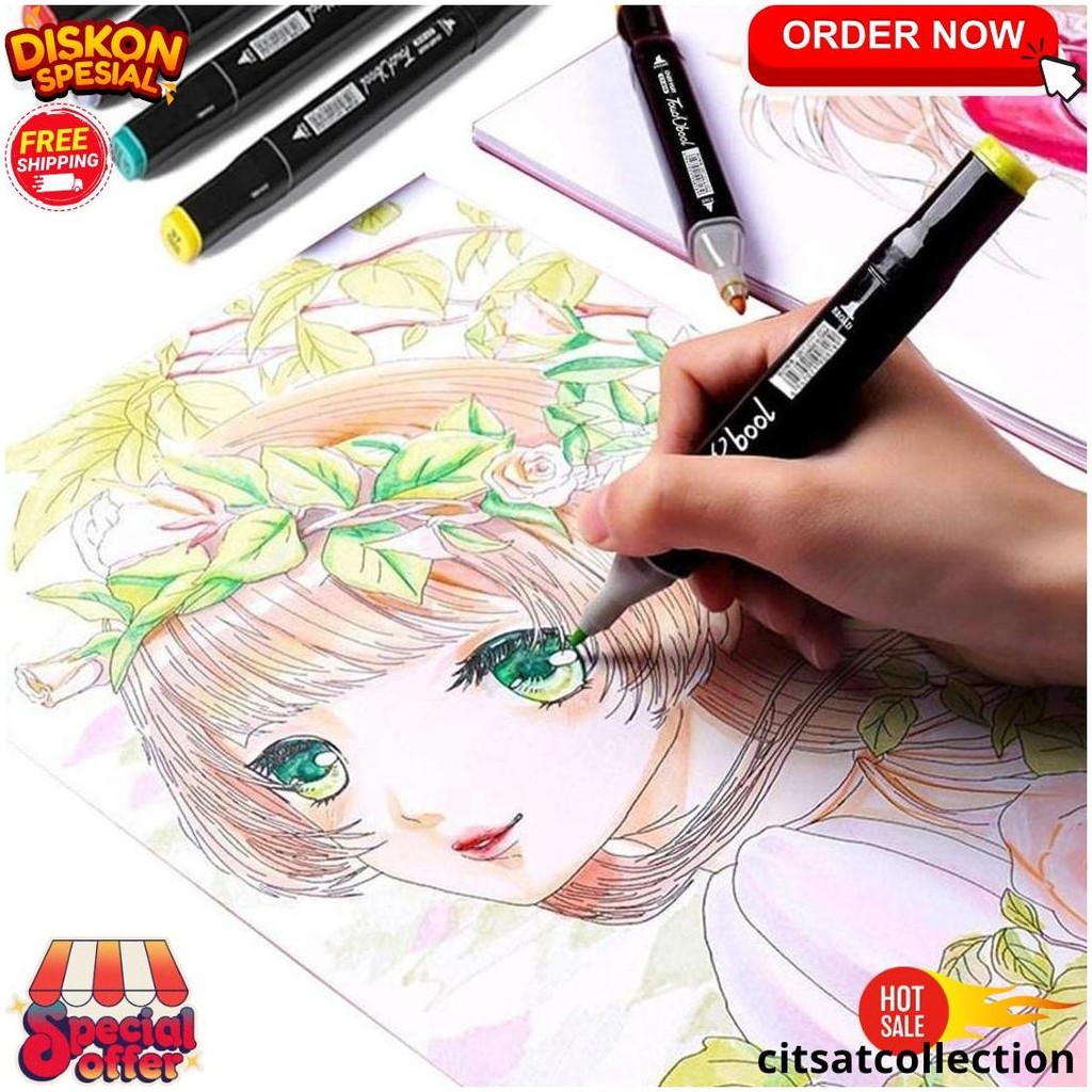 

Spidol Warna Warni 1 Set Sketch Marker 2 Tip Touch Marker 48/60/80 Warna Gratis Ongkir
