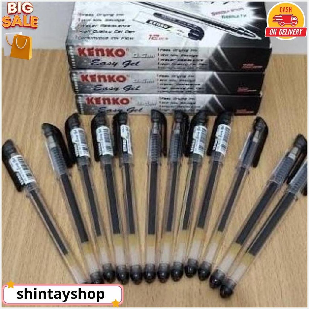 

12 Pcs - Pulpen Kenko Easy Gel / Pen Kenko Easy Gel / Pena Kenko Easy Gel 0.5Mm Cod