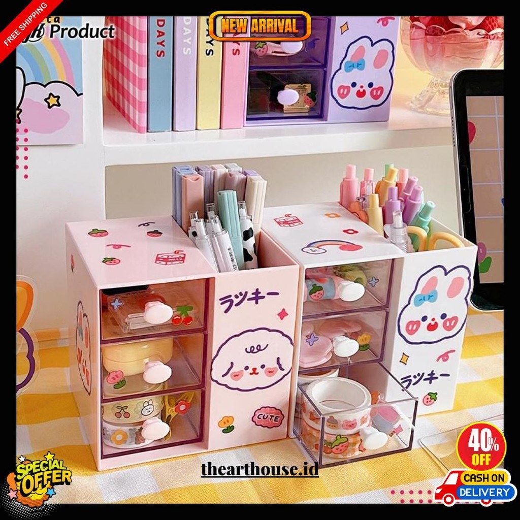

Laci Mini Atk Tempat Pensil Pulpen Alat Tulis Aksesoris Storage Organizer Motif Lucu Bisa Cod