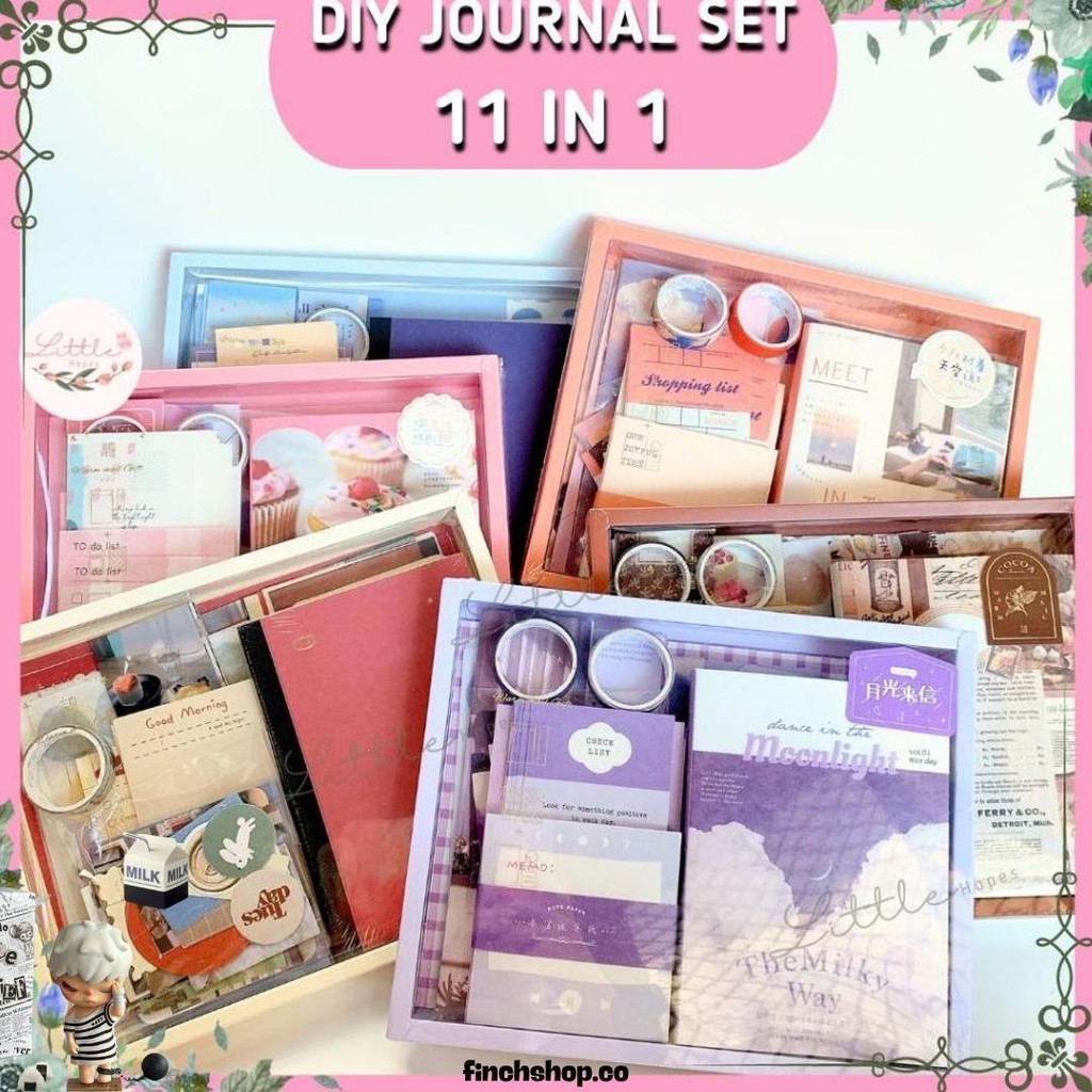 

Gift Box 155 Pcs A6 Diy Journal Set 11 In 1 Hadiah Murah Unik Vintage Scrapbook Cod Lucu Diskon