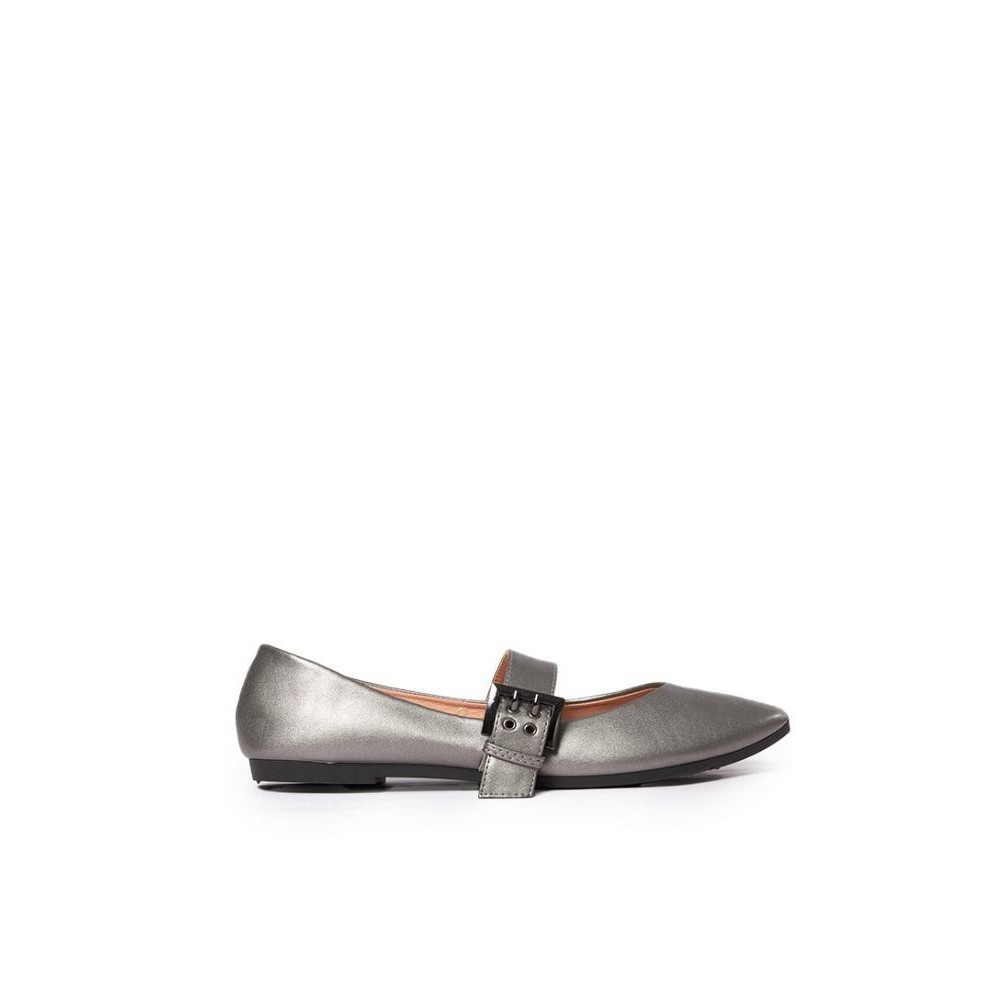 COLORBOX BALLERINA FLATS I-FHPASC224I001 DARK SILVER SEPATU FLAT SHOES WANITA ELEGAN TERLARIS 100% O