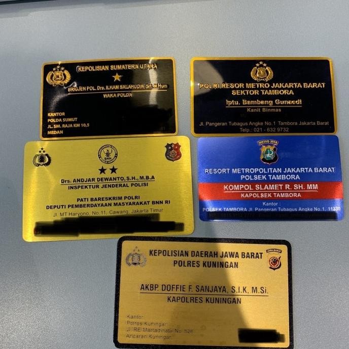 Promo Sample Sampel Kartu Nama Premium Bahan Plat Besi Aluminium Custom
