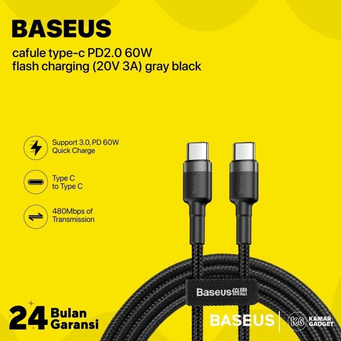 Sale Baseus Cafule Series Kabel Cable Charger Mfi For Iphone 15 Type C To C Fast Charging Nilon 2M