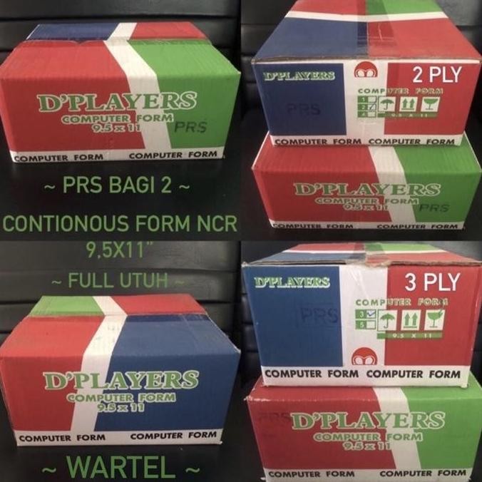 

TERMURAH - Continous Form 9,5x11 K3 Full - PRS - Wartel - Bagi 2 NCR Rangkap 3 Ply - Kertas Komputer