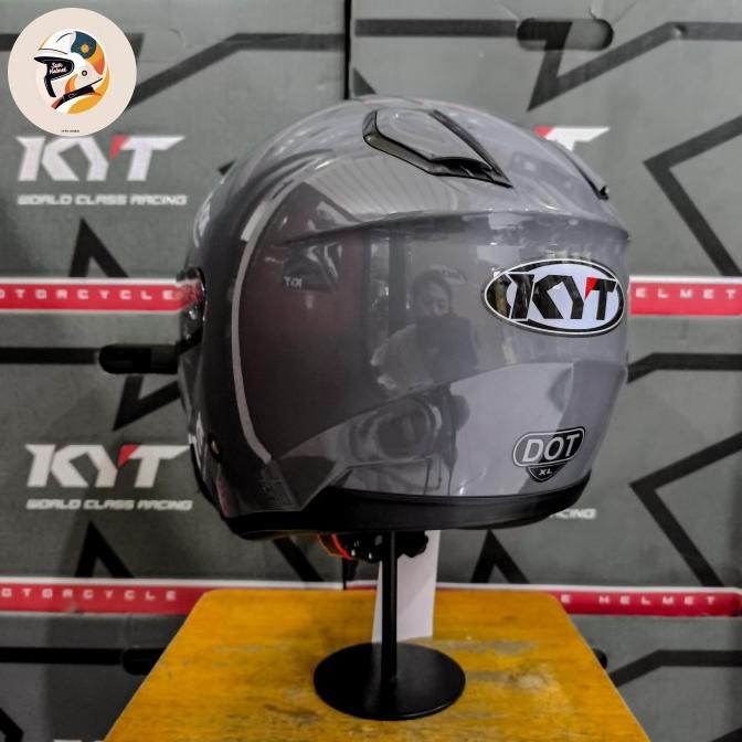 Helm Half Face KYT Kyoto Solid Gorilla Grey Gray Abu Gloss `