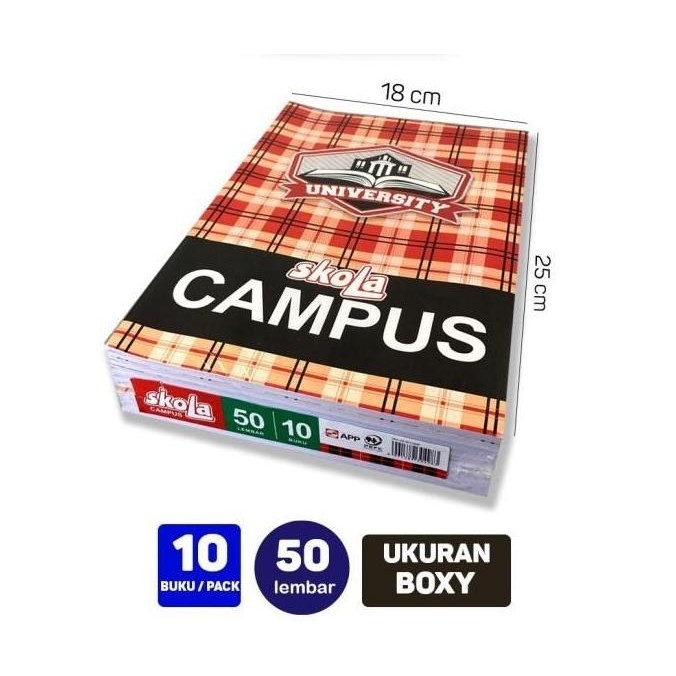 

Promo!! Buku Tulis Campus Skola 50 Lembar (1 Pack Isi 10 Buku)