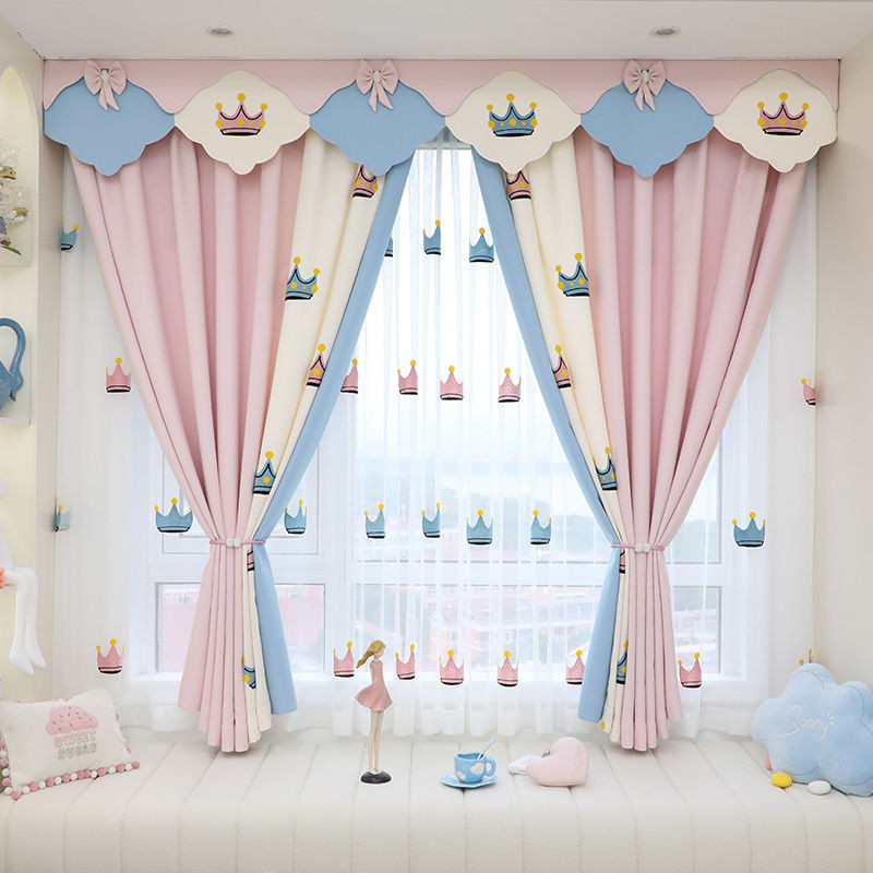 Tirai Hitam Kartun untuk Kamar Anak Tirai Jendela Teluk Valance Kain Tirai Tatami