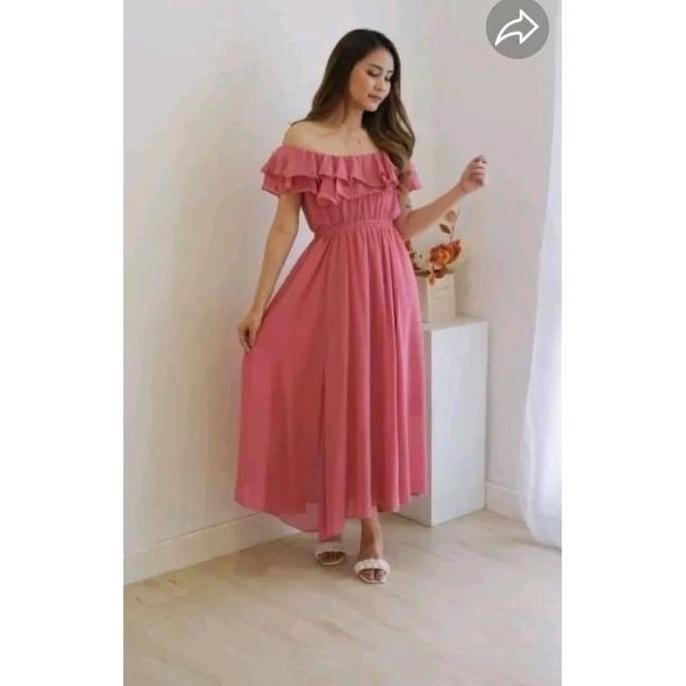D0356 -MIRANDA-YOURA-MIRACLE JULIET KOREAN LONG DRES SABRINA PANTAI KOREAN POLOS / DRESS PESTA MATER
