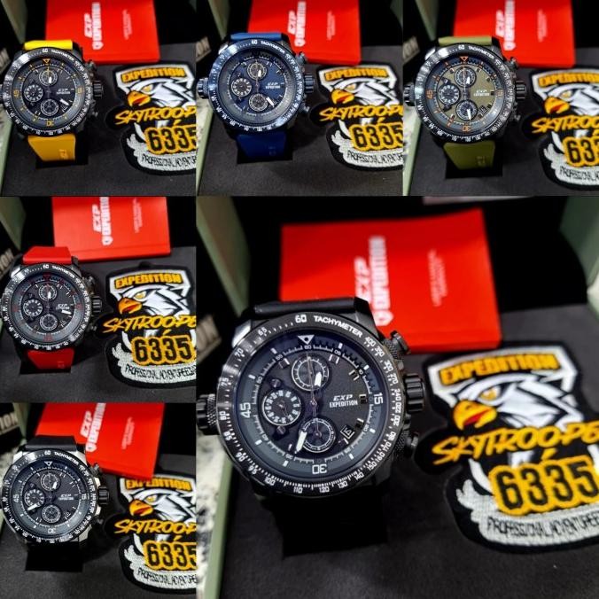 EXPEDITION E6335 E 6335 MC AIRBORNE BLACK JAM TANGAN RUBBER STRAP LUIS