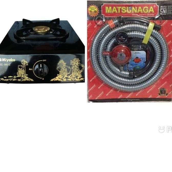 best seller] Paket Kompor Gas Miyako KG-101 C WYG+ Selang Paket Regulator Matsunaga
