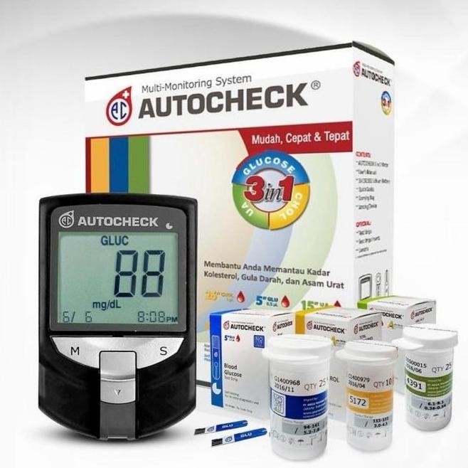 Alat Tes Darah 3 in 1 AUTOCHECK (Gula Darah, Asam Urat, Kolestrol) NUG