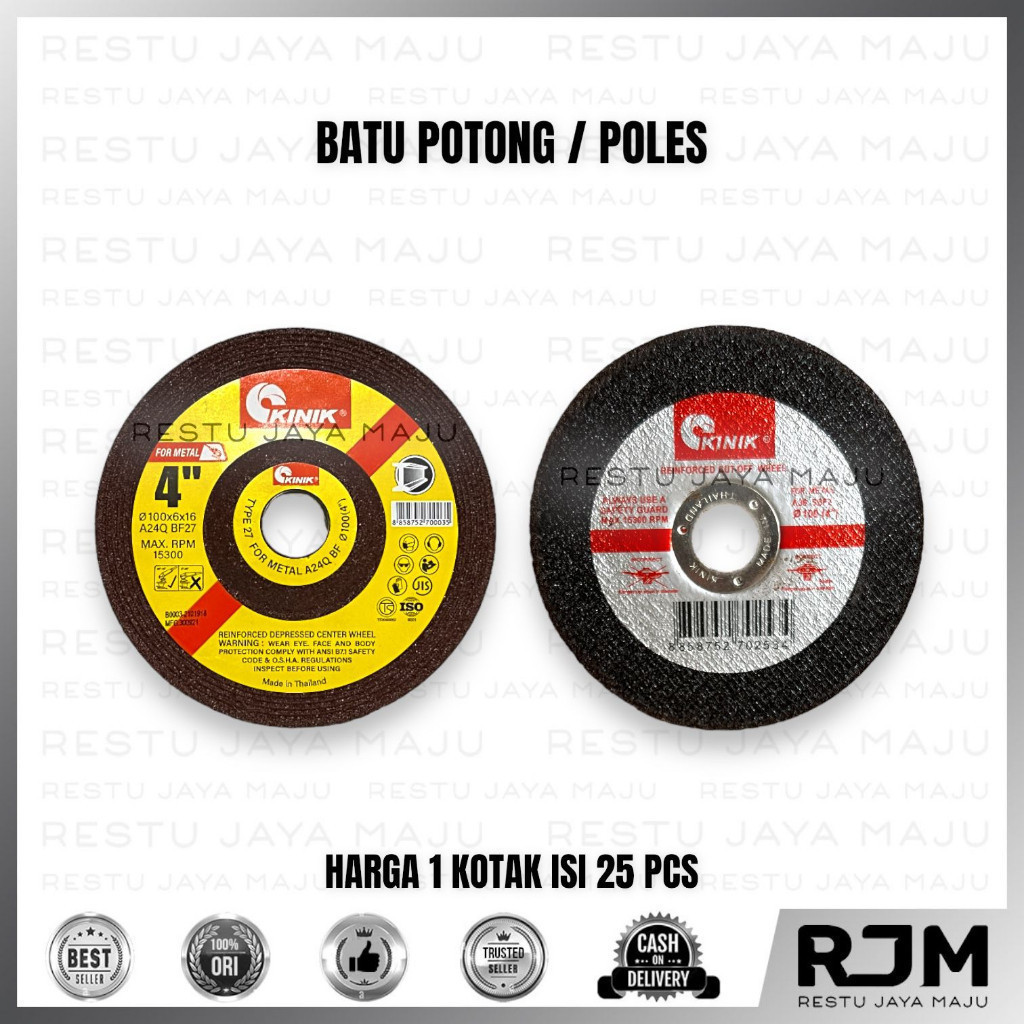 [25 pcs]  KINIK Batu Potong 4 " inch  Mata Gerinda Potong rj