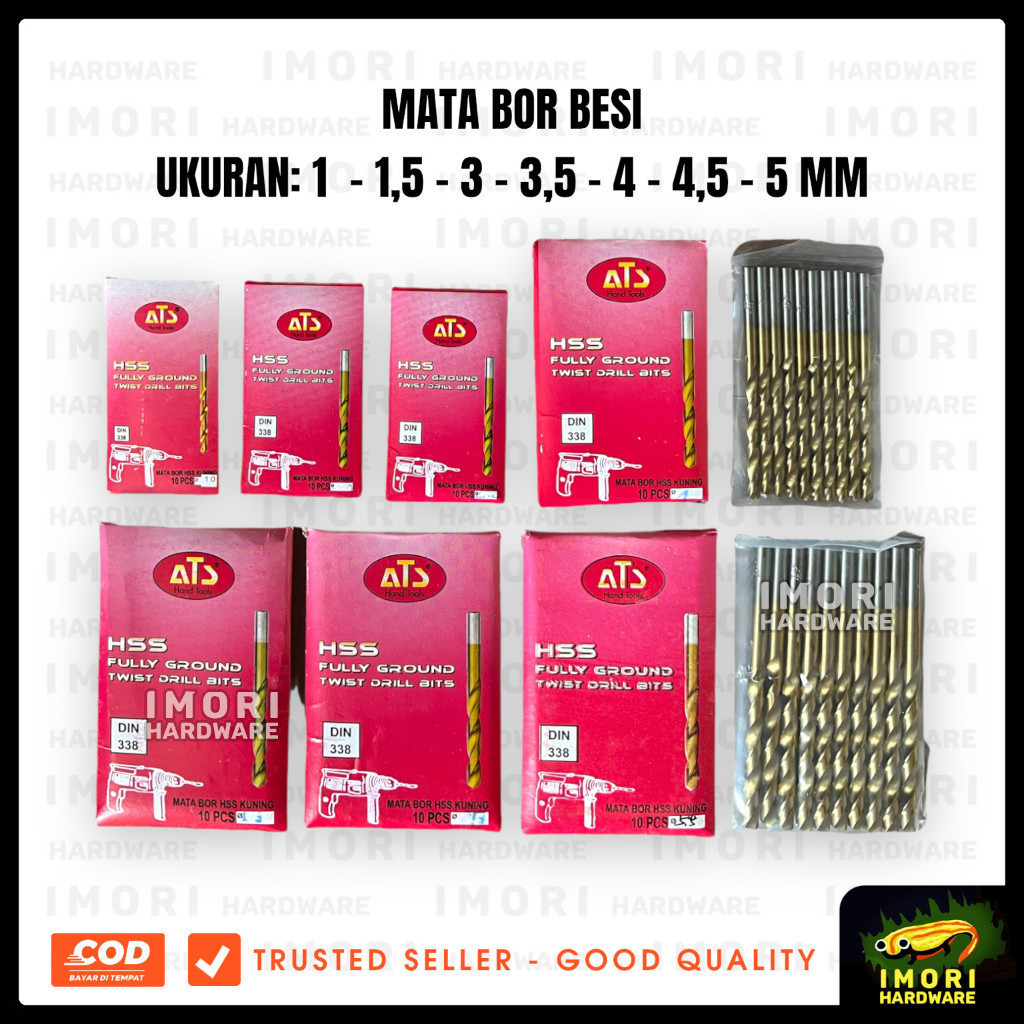 ATS Mata Bor Besi Kuning 1 kotak HSS 10-13mm Twist Drill Bit