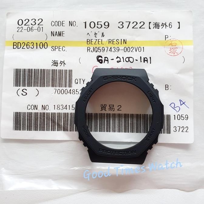 Bezel G-Shock Ga-2100-1A Ga 2100 Black Casio Original