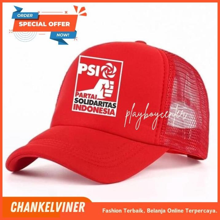 TOPI TRUCKER JARING PARTAI SOLIDARITAS INDONESIA PSI POLITIK PEMILU KUALITAS IMPORT 