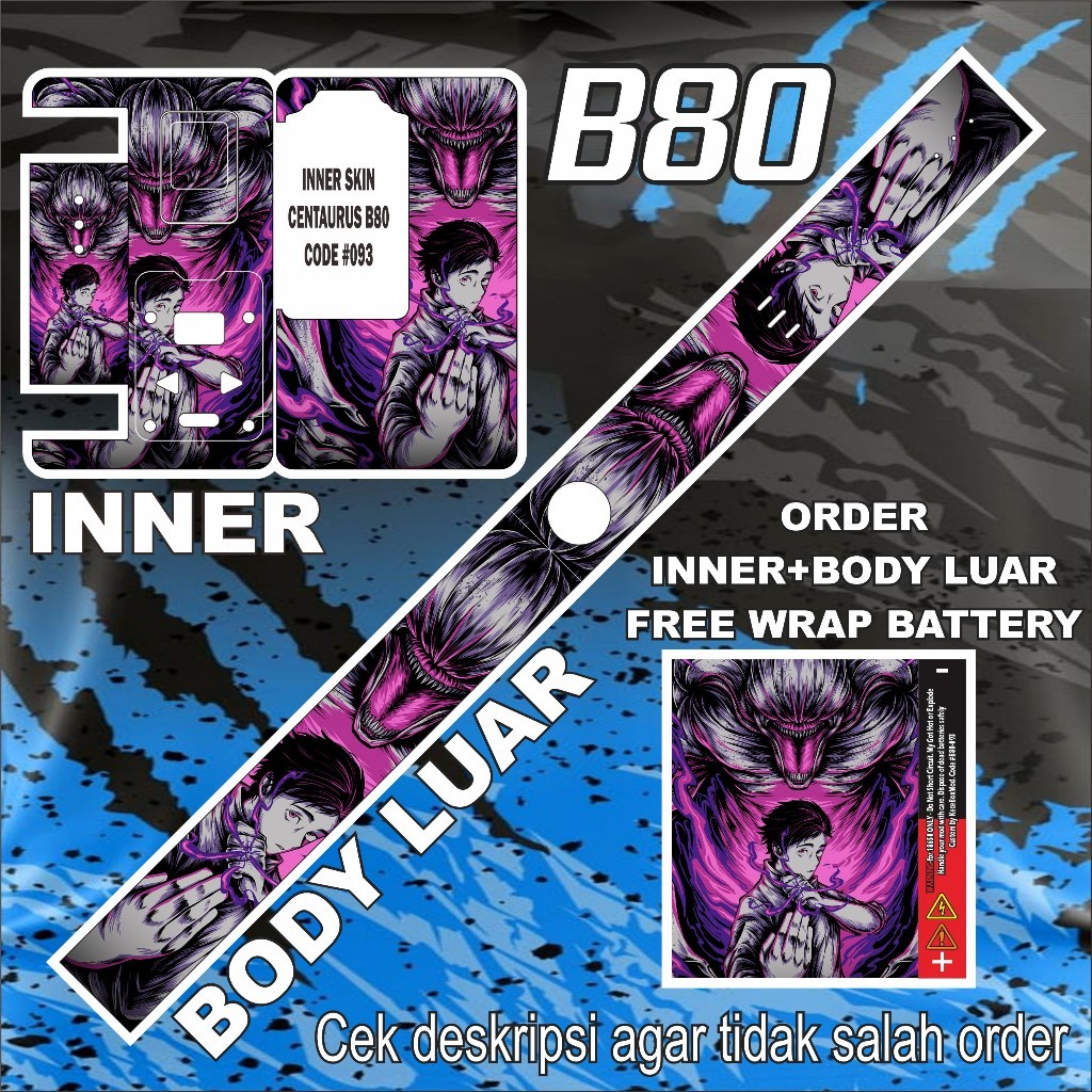 

*PromoTerjangkau* Stiker B80 93 Garskin Wrap Stiker Premium / X Casing Case COD