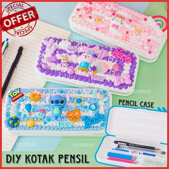

Diskon!! Knb Diy Pencil Case Menghias Kotak Pensil 3D Kyutocream Deco Cream Kit