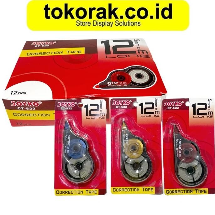 

Murah!! Correction Tape 12M Ct522 Joyko 12 M X 5 Mm Ct 522 Pita Koreksi Tip Ex Tipex Roll Tipe X Rol