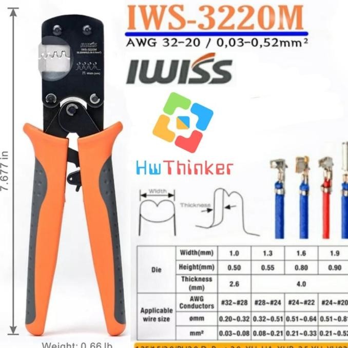 IWISS IWS-3220M Tang Crimping Connector Dupont Molex JST XH PH Tyco