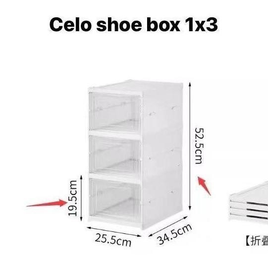 BEBAS ONGKIR - Rak Sepatu Plastik Rak Sepatu Susun Kotak Rak Sepatu Susun Tertutup Kotak Sepatu