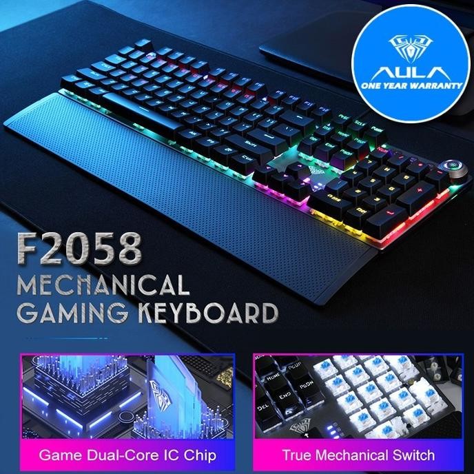 TERMURAH - Keyboard Gaming Multimedia Mechanical AULA F2058
