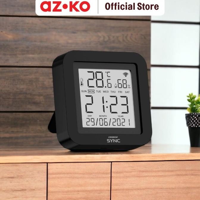 Murah AZKO Krisbow Sync Smart Wifi Ir Remote Control Temperature & Humidity Smart Temperature And Hu