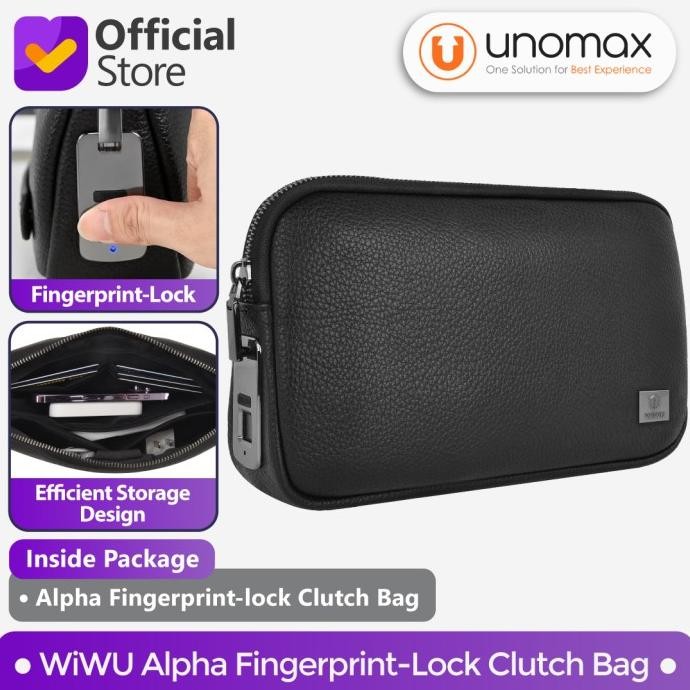 Murah Clutch Bag Wiwu Alpha Fingerprint Lock Anti-Theft Accessories Gadget