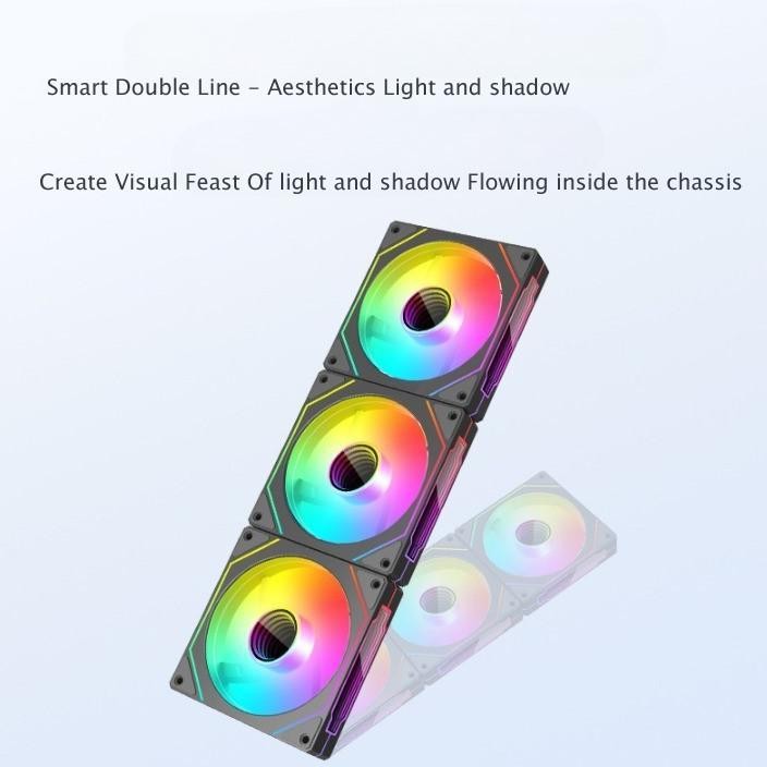 Coolmoon Fan Casing Hifrost Prism 5Pro Argb Pwm 12Cm 3 Fan + Controller