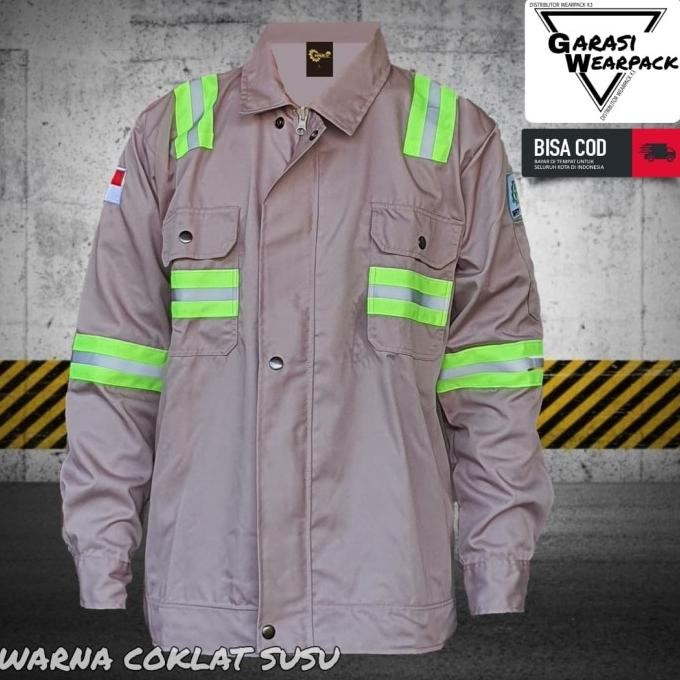Baju Wearpack Safety Atasan/Apd K3/Pakaian Kerja/Coklat Susu New Stok