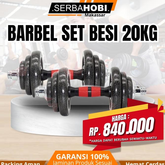 @#@#@#] Dumble set 2 in 1 / Barbel Set besi 20kg Berkualitas dengan Box / Barbel set Besi 20kg 2 in 