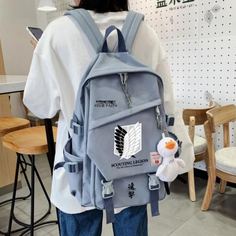 TERLARIS Ransel Anime Danganronpa Monokuma Ransel Pria Warna Solid Kasual Wanita Pria TU26