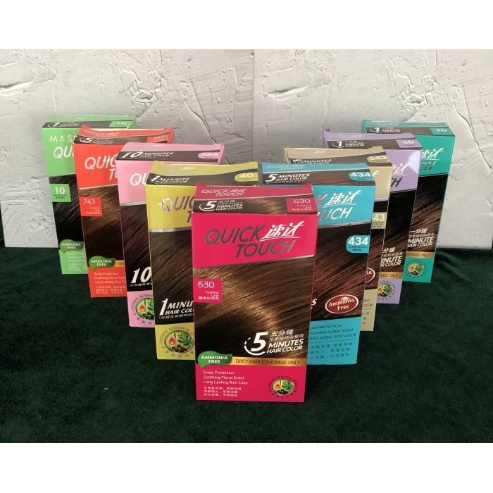 Cat rambut herbal quick touch 1 min, ammonia free