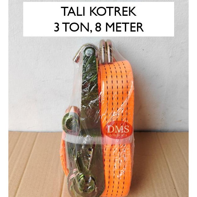 Tali Kotrek Ratchet Ikat 8 Meter Beban 3 Ton New Stok