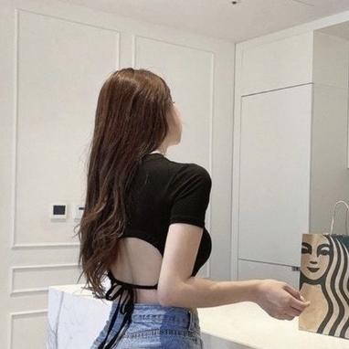 beachwear studio - backless tied crop top / crop top