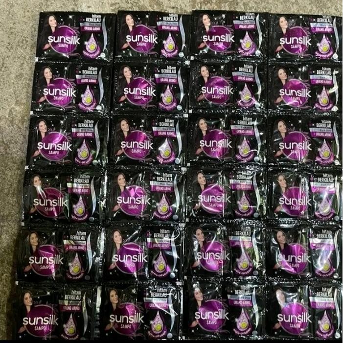 60sachet  sampo Sunsilk sachet hitam