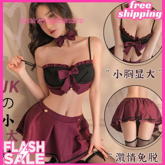BAJU DINAS SEXY SEXY COSPLAY KOSTUM ANIME SERAGAM SEKOLAH SISWI MINI ROK BY SHERLYNTWINSTORE PRODUK 
