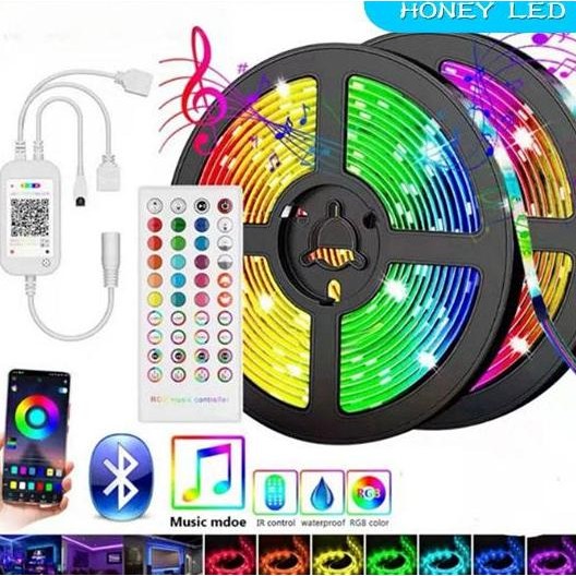 Paket Lampu Tidur Led Strip Rgb Smd 2835 5050  Hiasan Kamar 5M 10M Aestetic Sensor Suara Music Remot