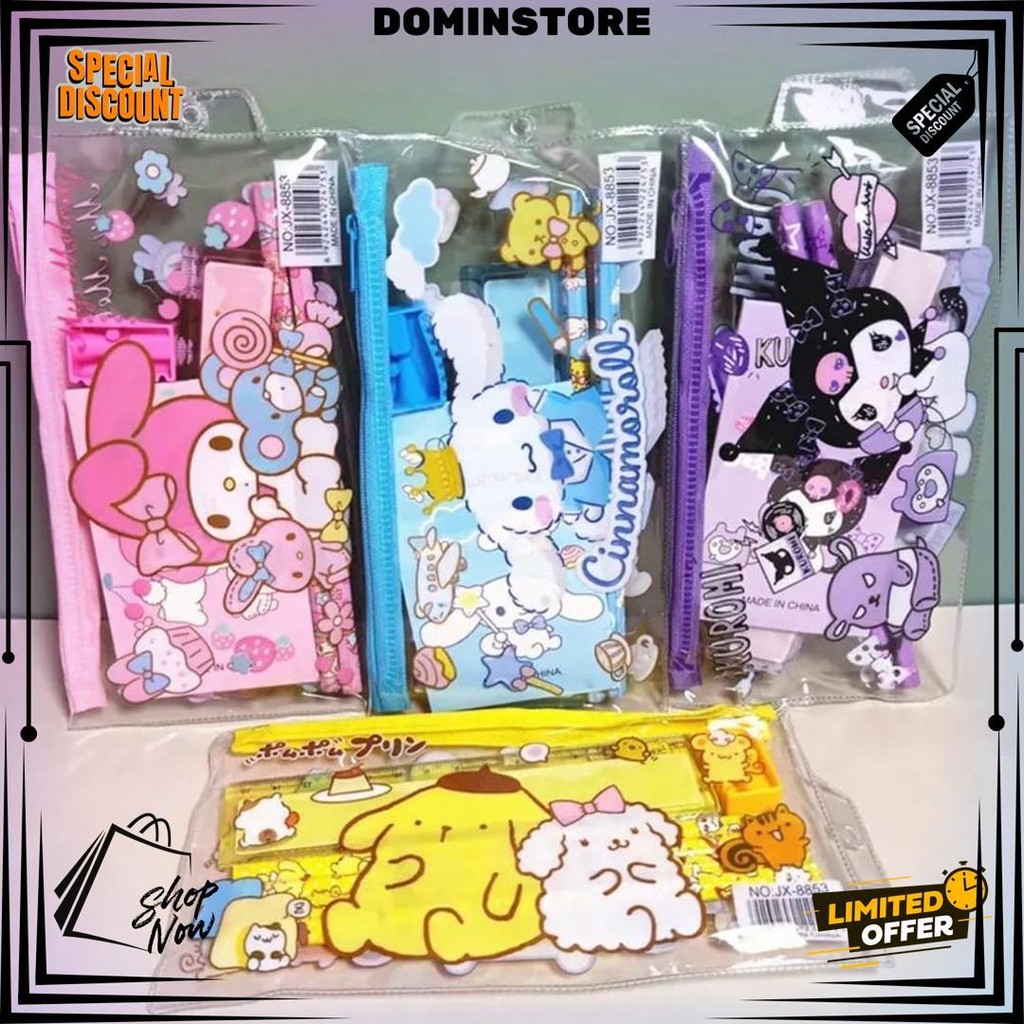 

Home025 7In1 Pensil Set /Tempat Pensil Karakter Lucu/ Paket Alat Tulis Motif Kuromi/Study Set Penghapus/Set Pensil Anak Perempuan D Termurah