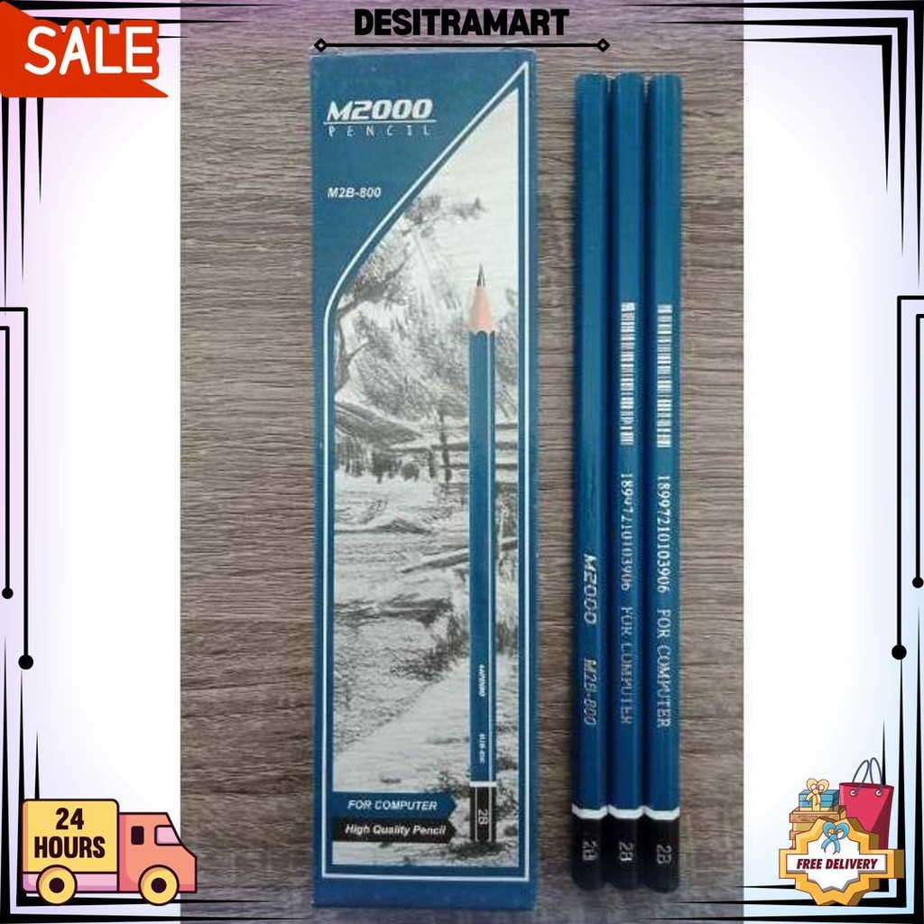

12 Pc / 1 Lusin Pensil 2B M2000 Type M2B-800 D Termurah