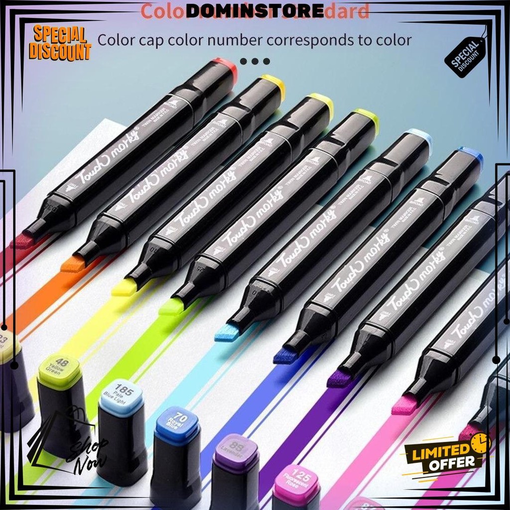 

Toddi Spidol Warna Warni 1 Set Sketch Marker 2 Tip Touch Marker 12/24/30/36/40/ 48/60/80 Warna D Promo Puncak
