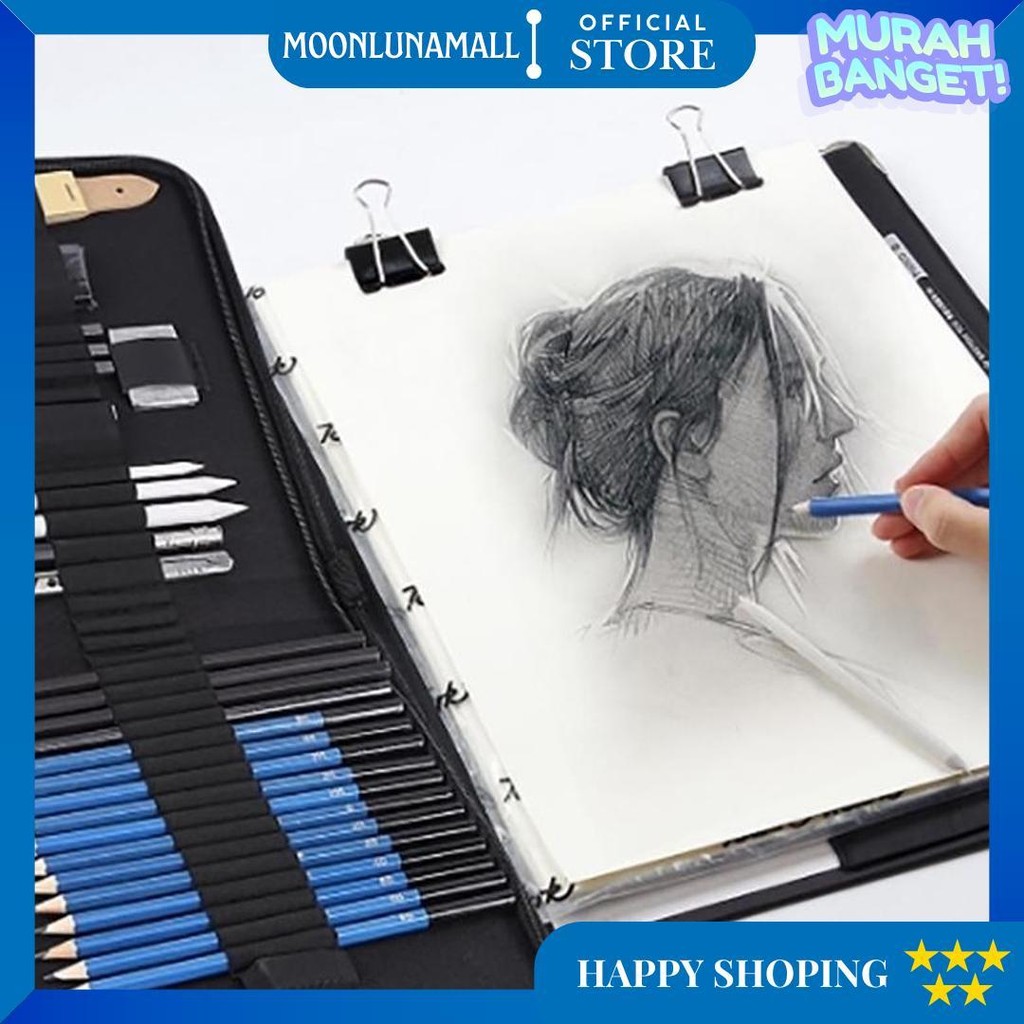 

33/35Pcs/Set Sketch Pencil Pisau Penghapus Dan Pensil Gambar Untuk Keperluan Sekolah Pencil Drawing Set D Terlaris